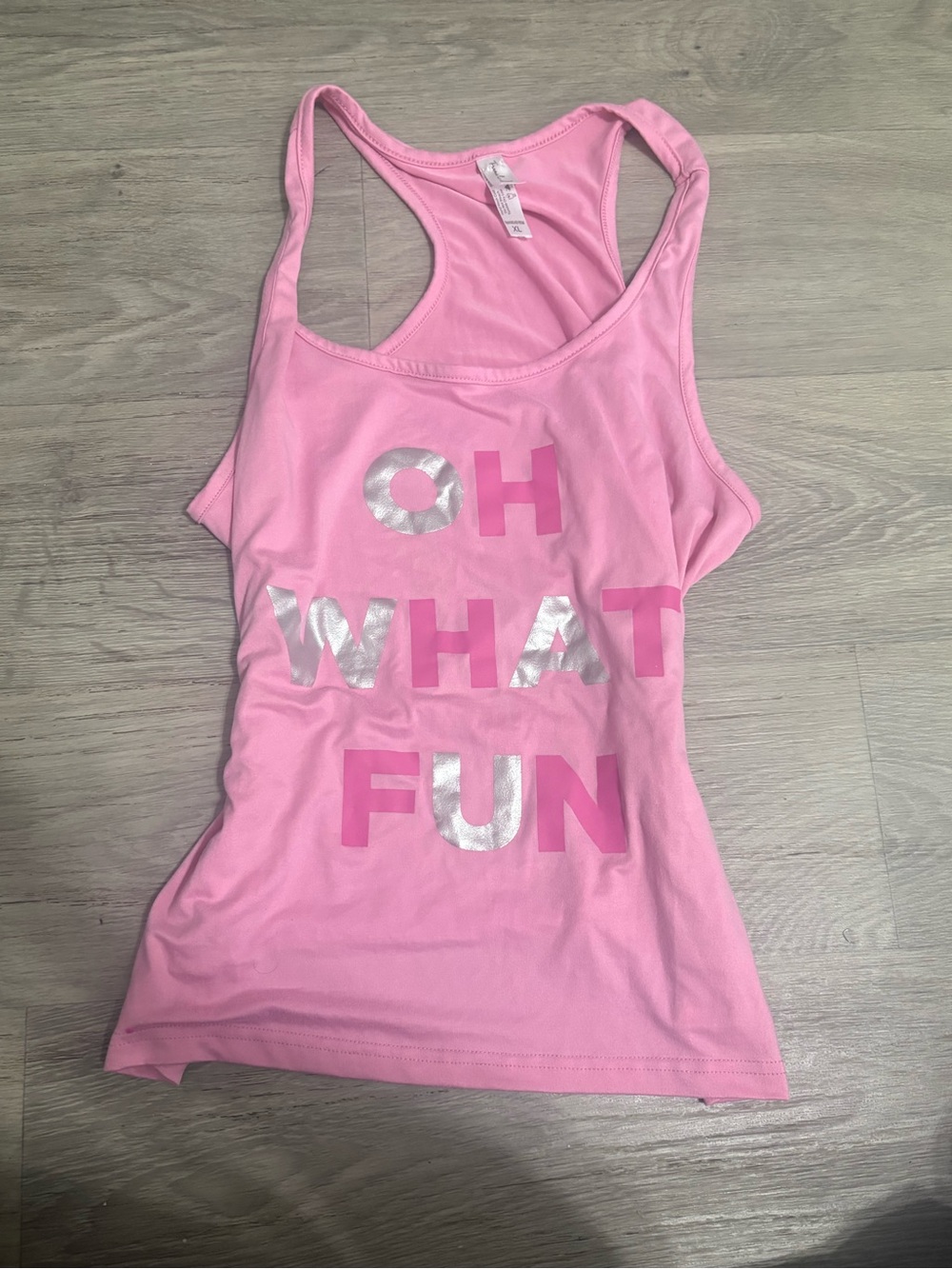 Pink 'OH WHAT FUN' Women's Racerback Swim Tank